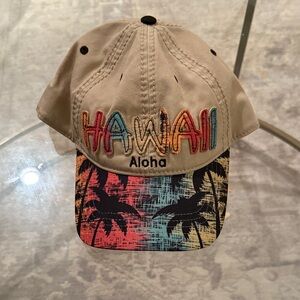 Robin Ruth Beige Hawaii Cap with Tropical Print